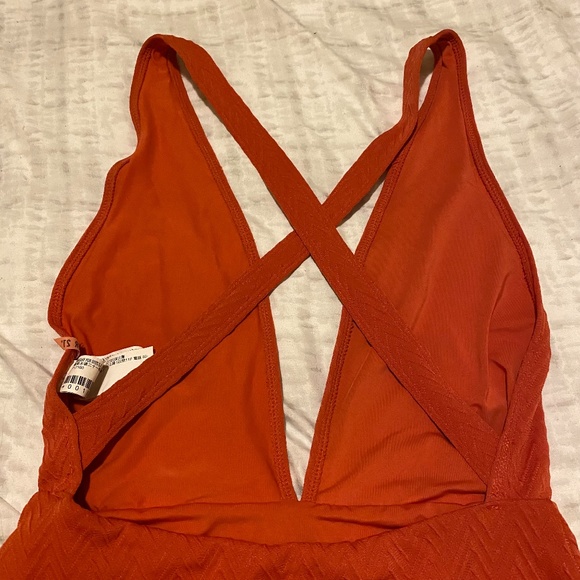 Burnt Orange one piece swimsuit medium - Picture 5 of 8